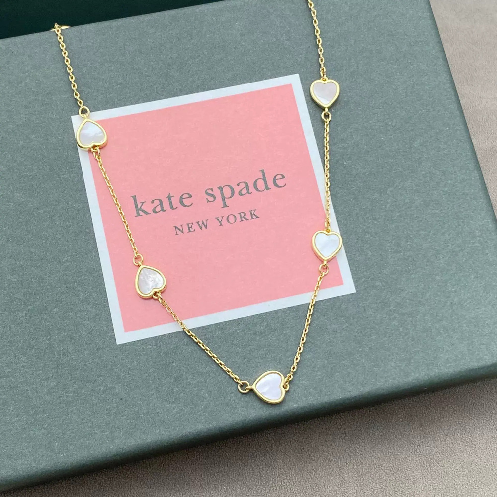 kate spade Natural Shell Heart Enamel Cloud Metal Pendant